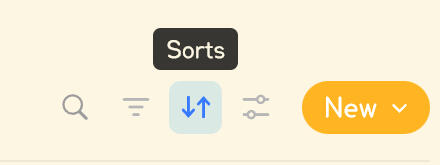 Showing the Sorts button