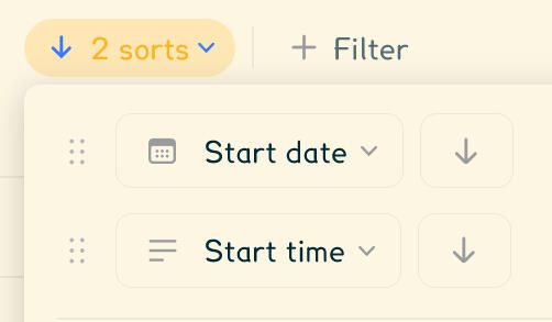 Sorting preview
